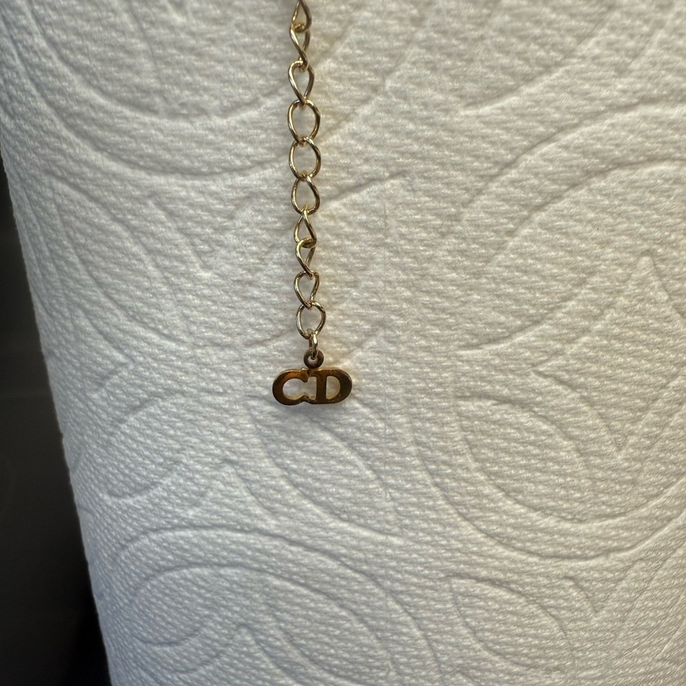 Christian Dior Gold CD Blocks with CZ Charms Necklace. - Picture 5 of 7